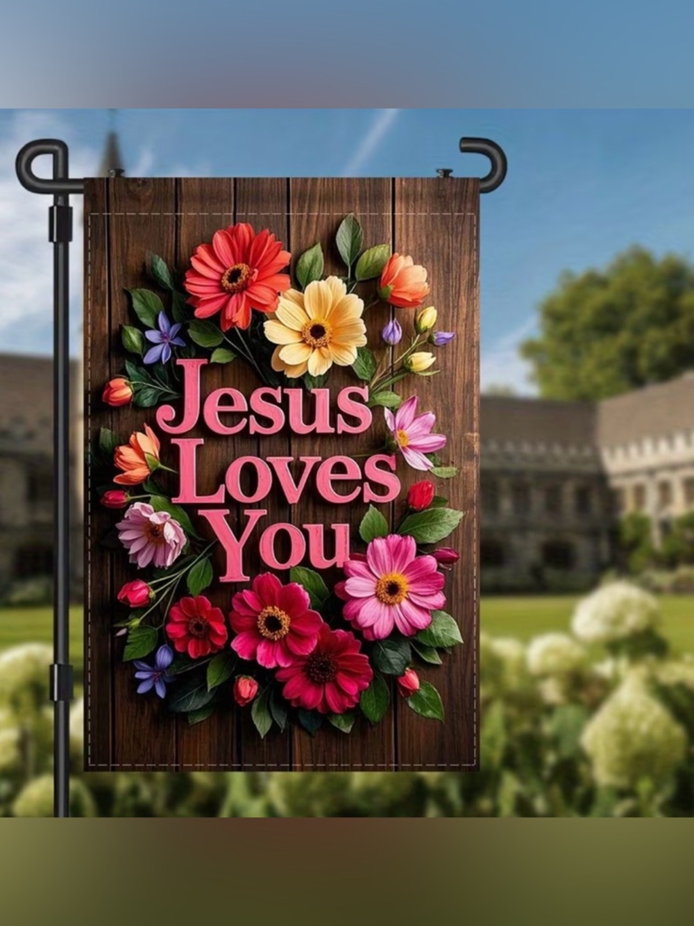 Flag Jesus Loves You Garden Flag, NEW - Picture 4 of 6